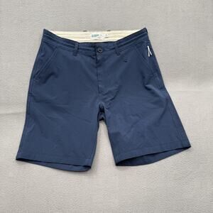 Wellen Shorts Mens 32 Blue Chino Stretch Quick Dry 9 Inseam Drawstring‎ Casual